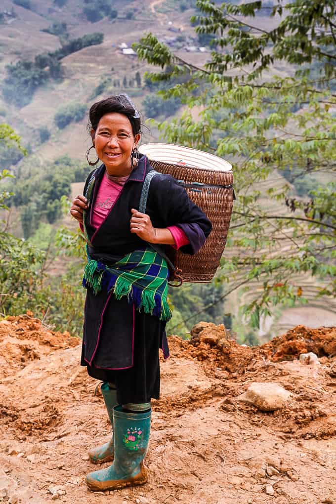 Hmong lady trekking in Sapa, Vietnam