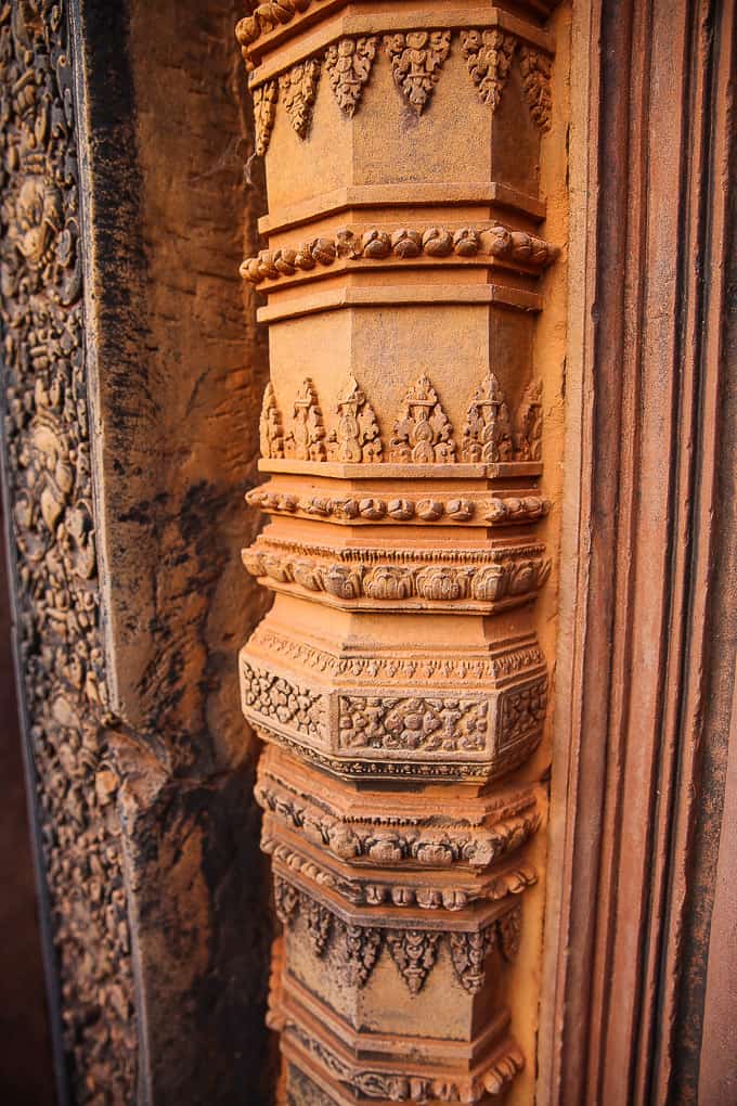 Intricate Carvings at Banteay Srei, Cambodia