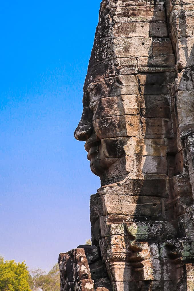 Smiling faces at Bayon Temple, Angkor Thom, Cambodia