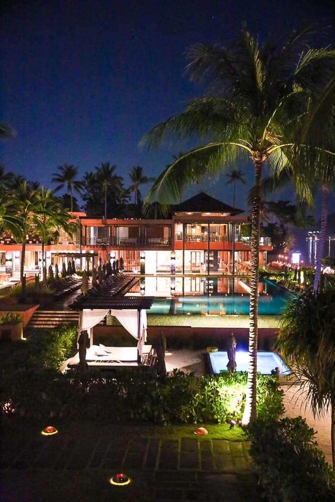 Hansar Samui Resort at night, in Koh Samui, Thailand