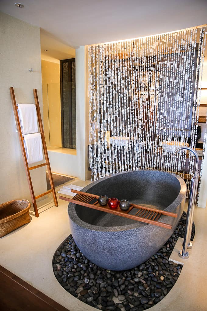Free-standing bathtub at Hansar Samui Resort, in Koh Samui, Thailand