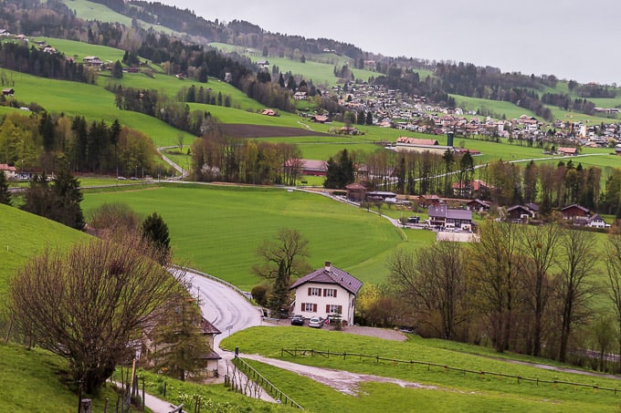 The area around Gruyères, Switzerland