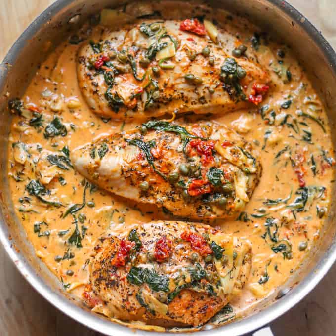 Creamy Tuscan Chicken with Spinach, Artichokes, and Sun-Dried Tomatoes ...