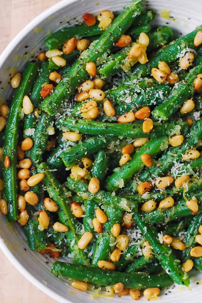 Green Beans with Pine Nuts and Parmesan Cheese