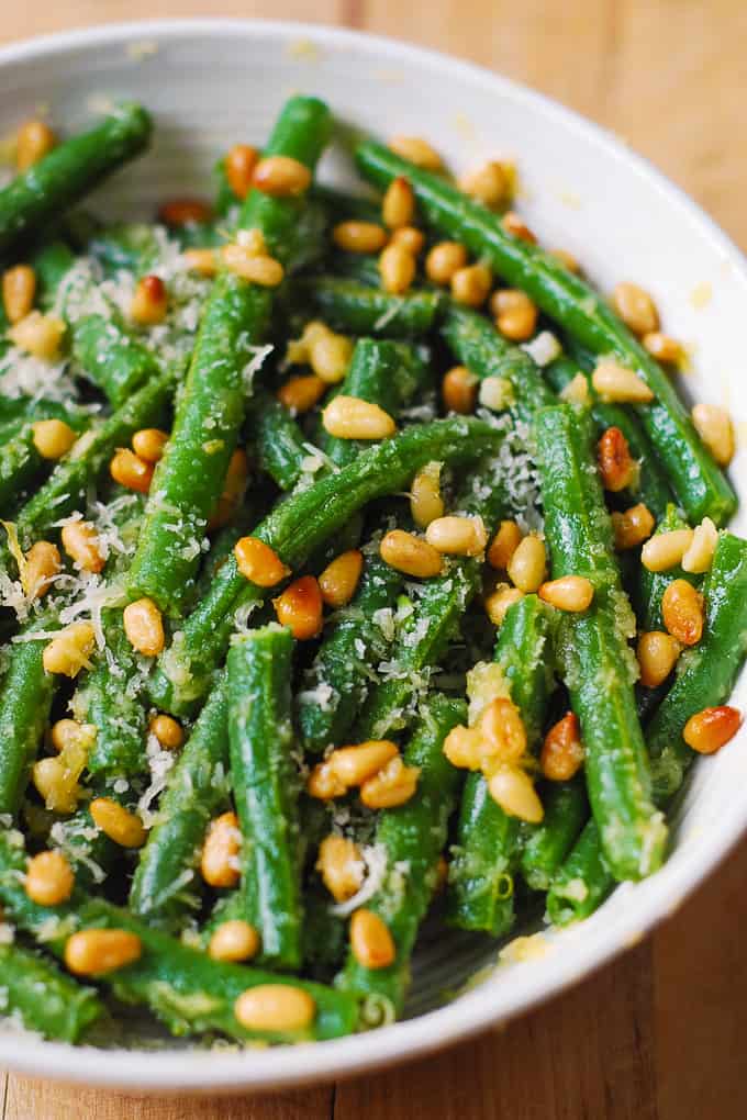 Green Beans with Pine Nuts and Parmesan Cheese
