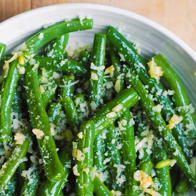 Garlic Green Beans with Parmesan