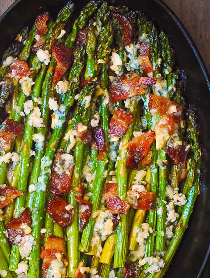 asparagus with blue cheese and bacon
