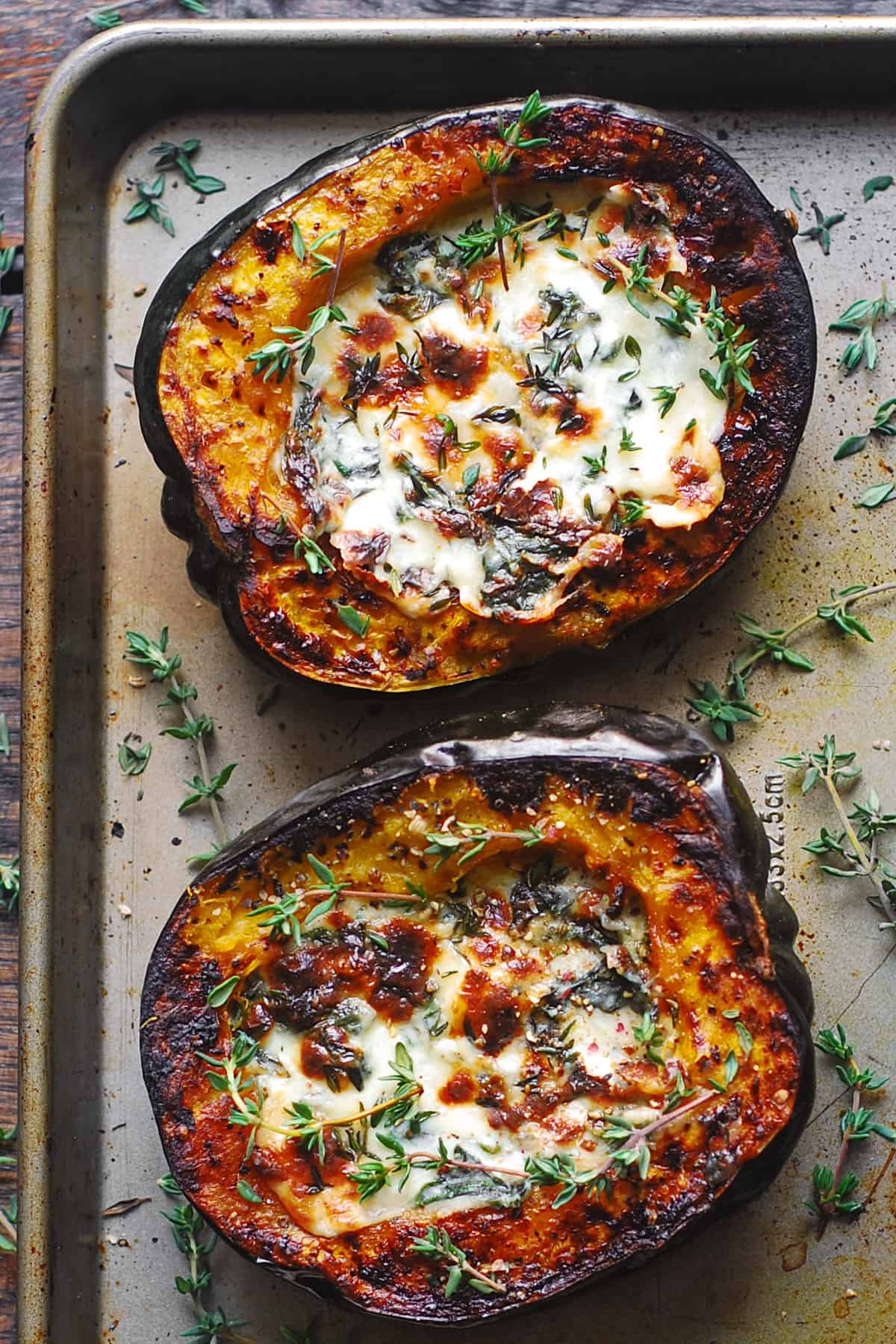 Stuffed Acorn Squash with Creamed Spinach