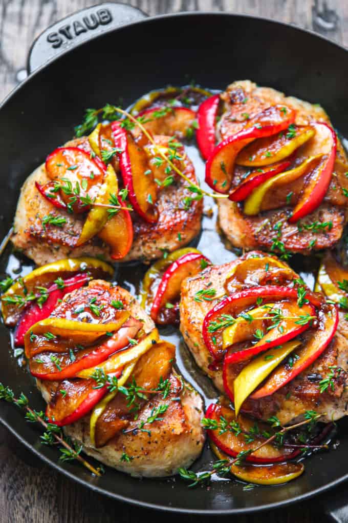Pan-Seared Pork Chops with Caramelized Apples - Julia's Album