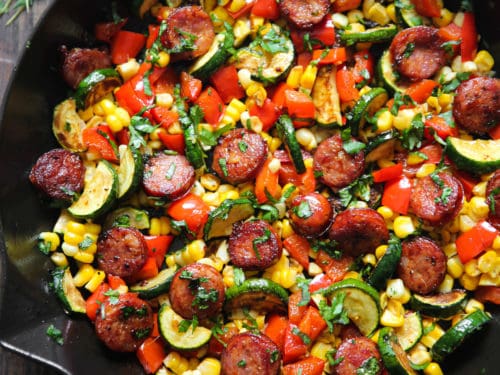 One Pan Sausage and Vegetable Skillet - Chef Savvy