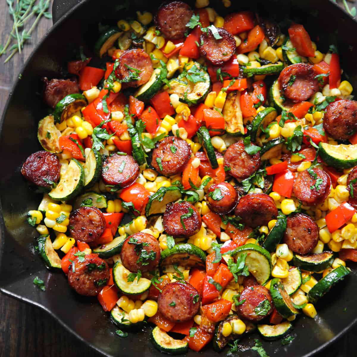 One-Skillet Sausage and Peppers Recipe