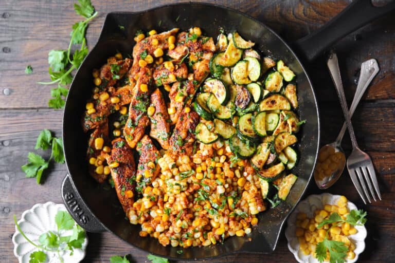 Garlic Butter Chicken with Zucchini and Corn - One-Pan, 30-Minute Meal ...