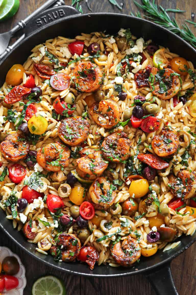 Greek Shrimp with Orzo and Feta (One-Pan, 30-Minute Meal) - Julia's Album