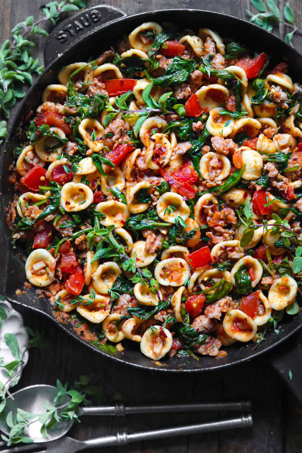 Sausage Orecchiette with Spinach and Tomatoes (30-Minute Meal) - Julia ...