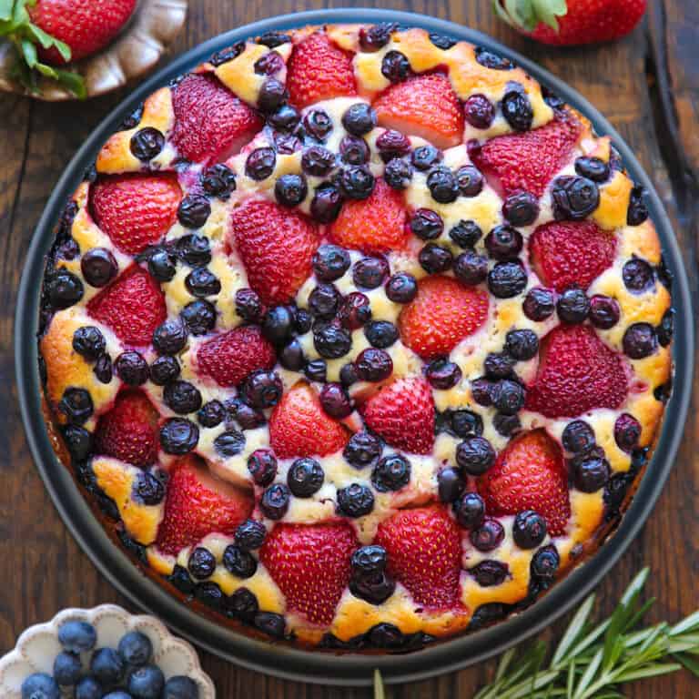 strawberry blueberry cake.