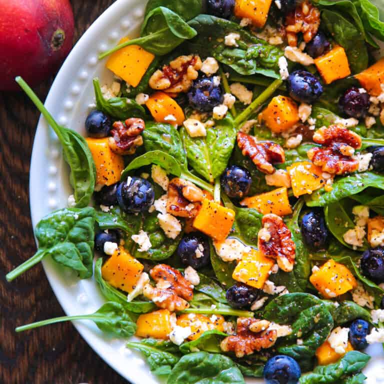 Mango Salad with Spinach and Blueberries - Julia's Album