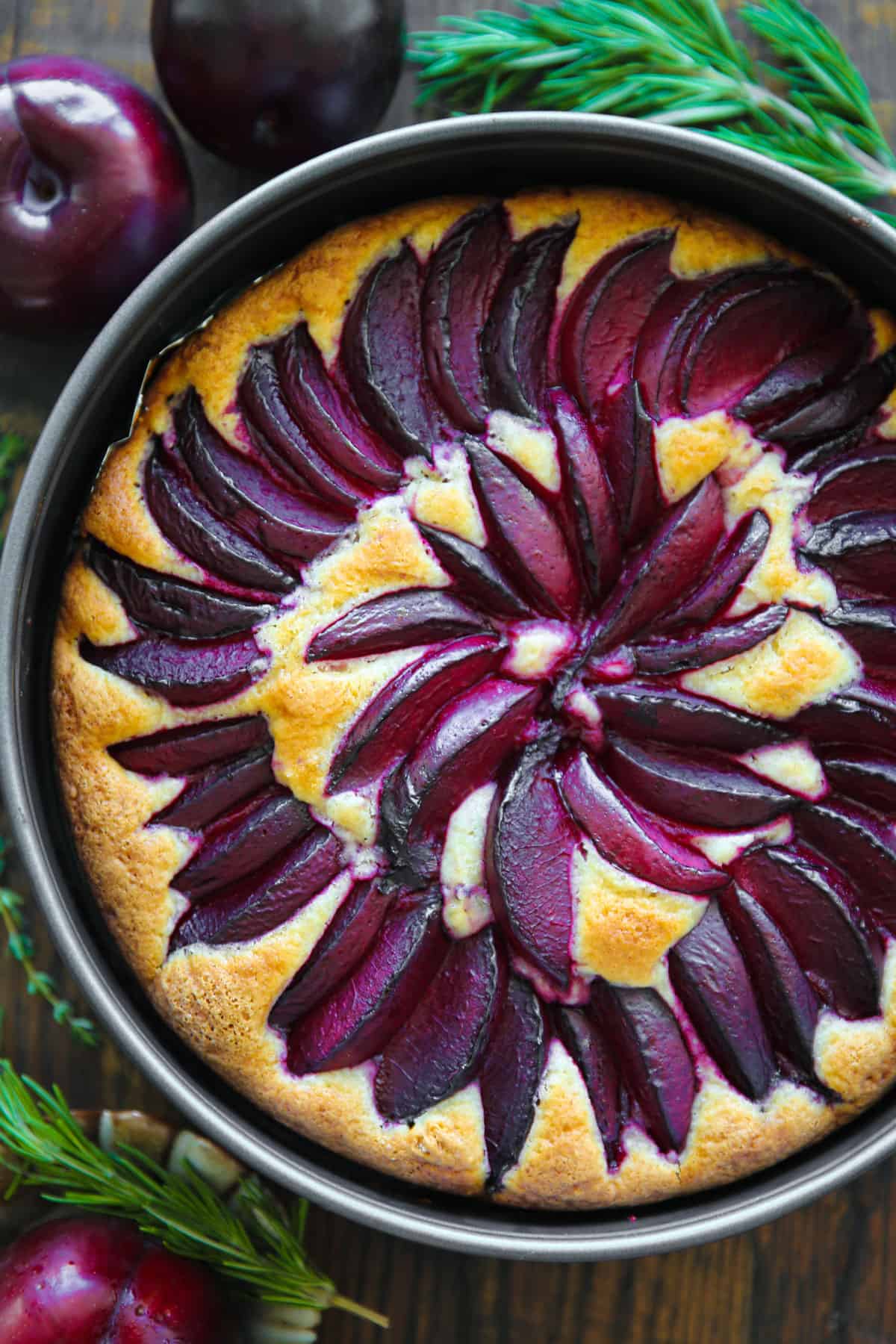 Plum Cake - in a springform baking pan.