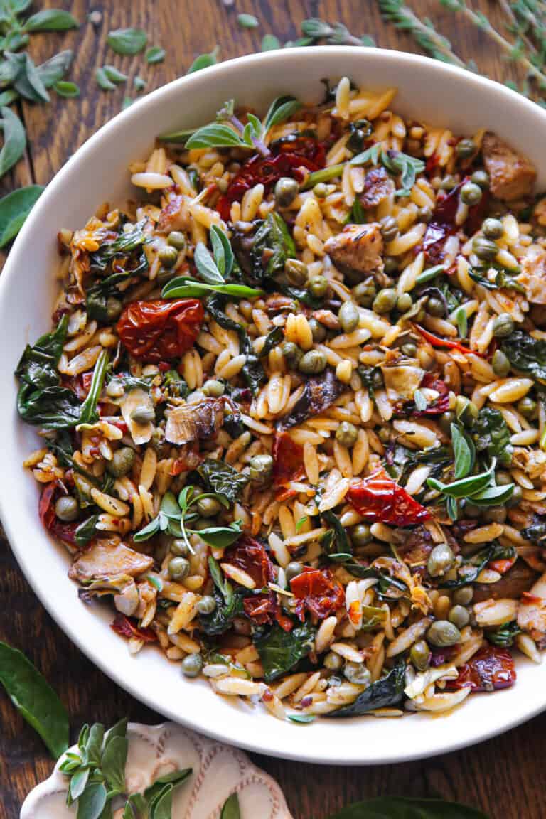 Sun-Dried Tomato and Spinach Orzo - One-Pan, 30-Minute Meal - Julia's Album