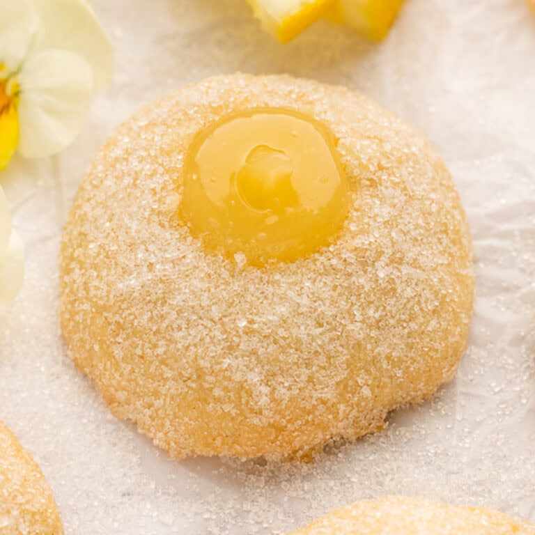 Lemon Thumbprint Cookies filled with Lemon Curd.