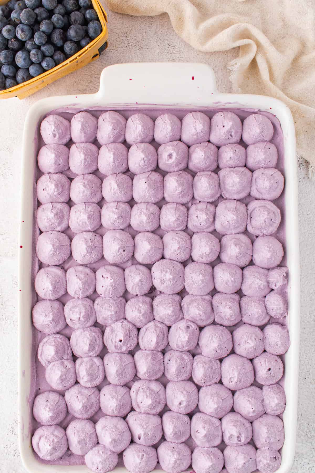 Blueberry Tiramisu Blueberry Tiramisu in a white baking dish.