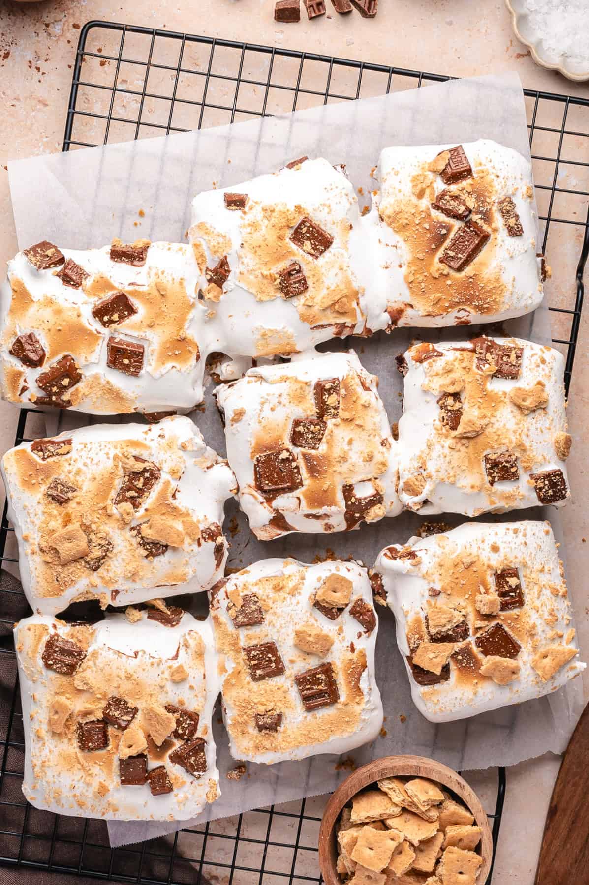 S'mores Brownies S'mores Brownies (overhead view).