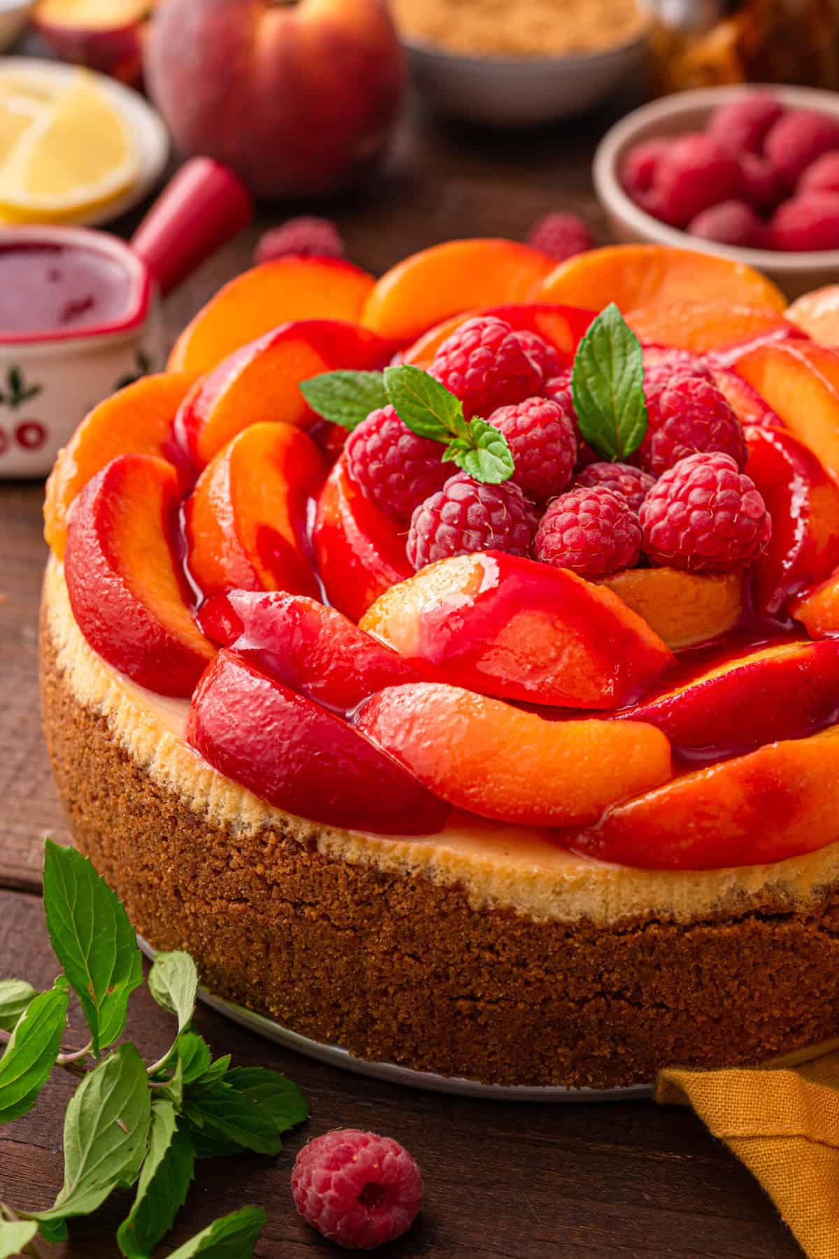 Peach Raspberry Cheesecake Peach Raspberry Cheesecake
