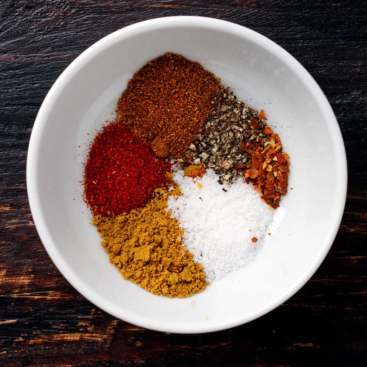 Seasoning for Shrimp Tacos Seasoning for shrimp tacos in a white bowl.