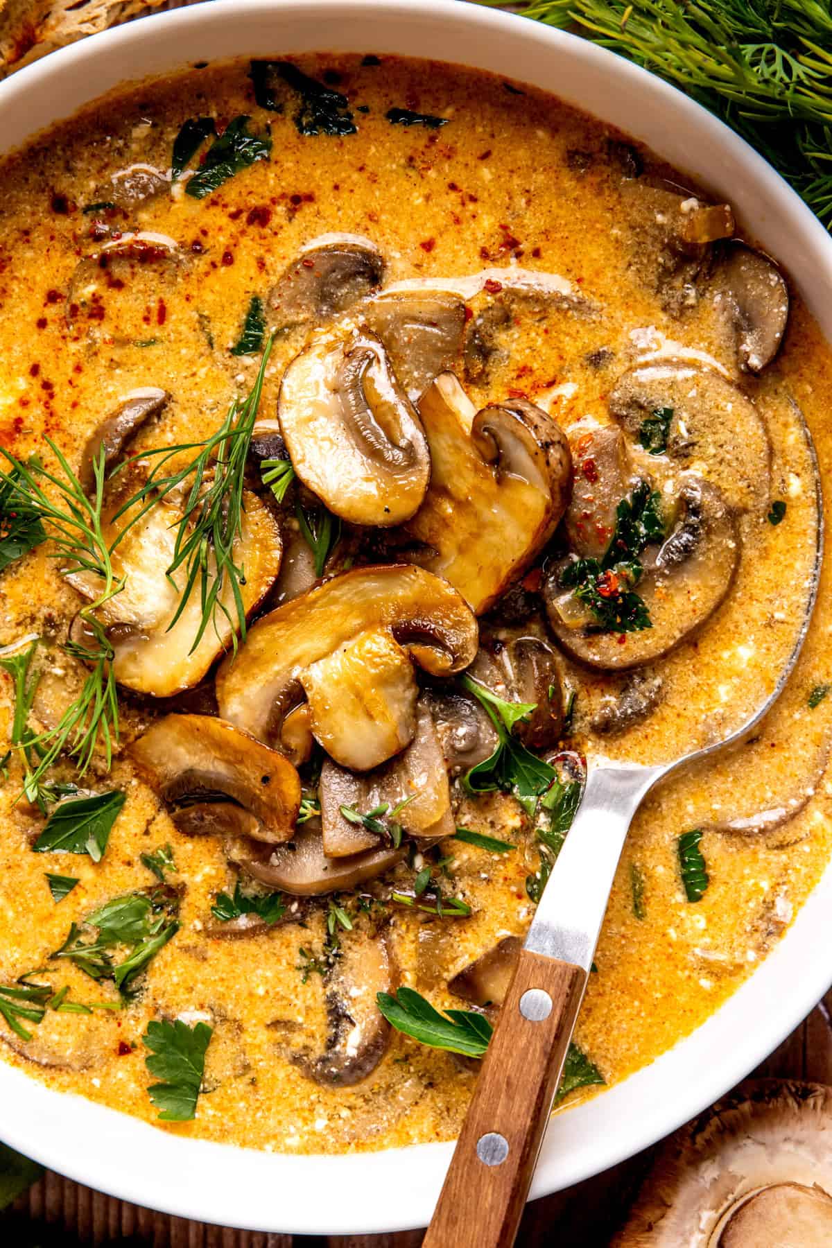 Hungarian Mushroom Soup Hungarian Mushroom Soup in a bowl.