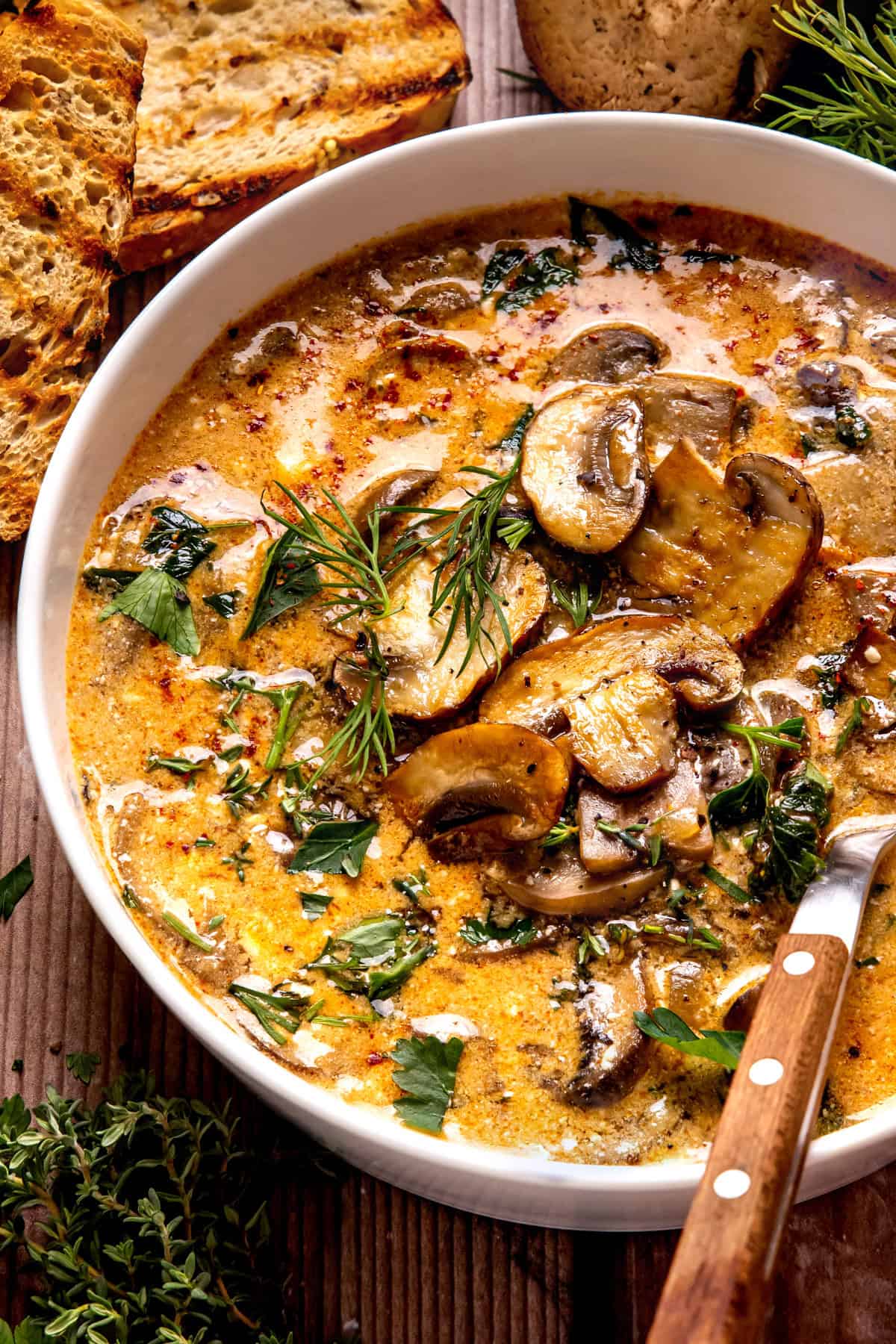 Hungarian Mushroom Soup Hungarian Mushroom Soup in a bowl.