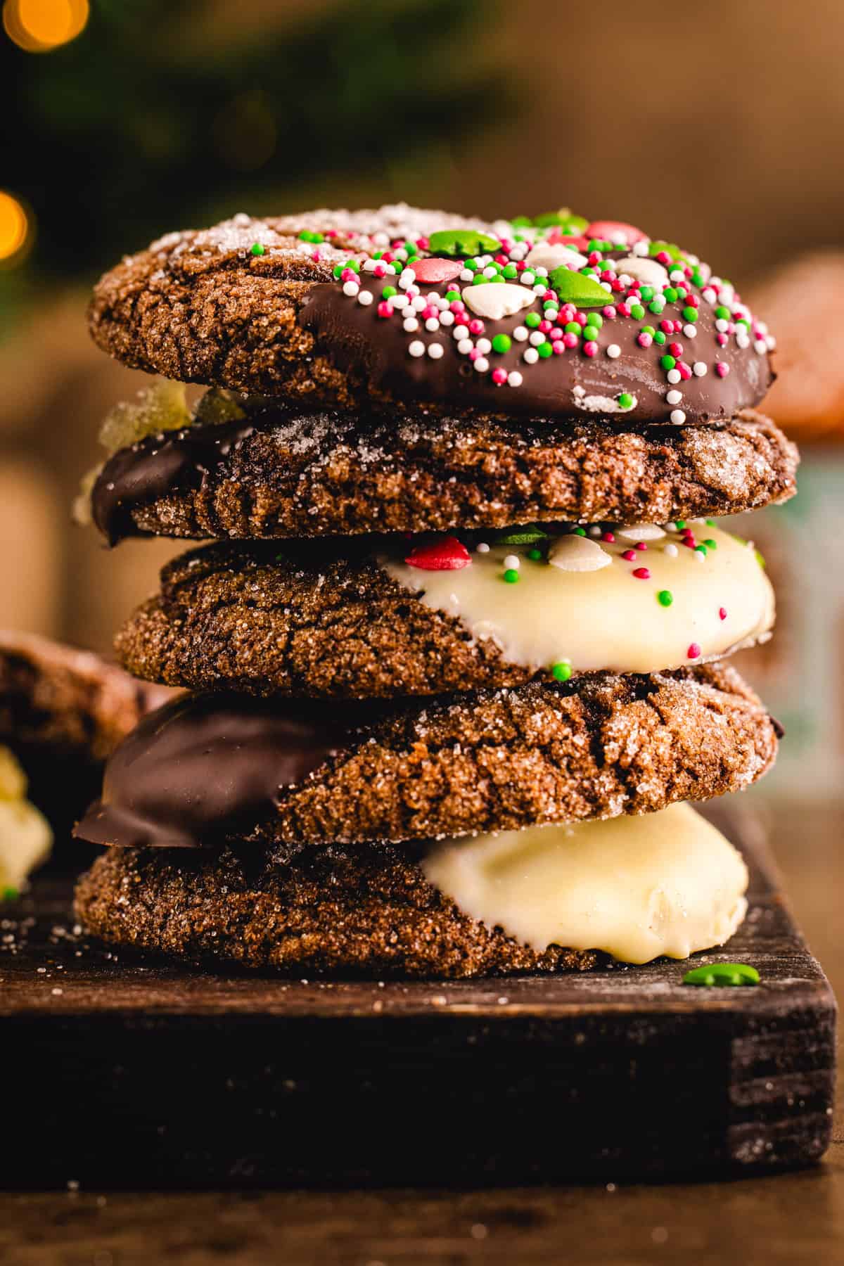 A stack of 5 ginger molasses.