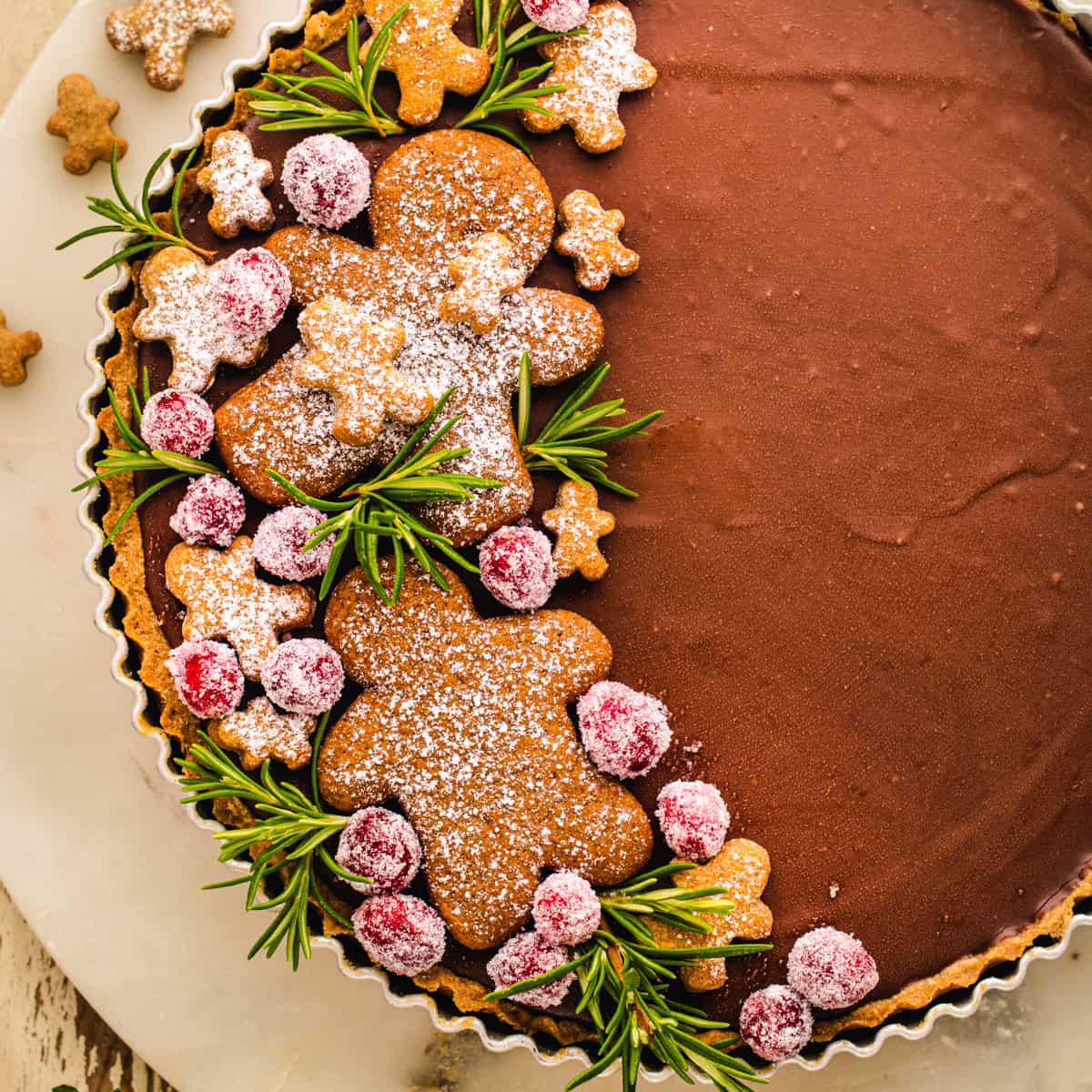 Gingerbread Cookie Chocolate Tart (Christmas Dessert) - Julia's Album