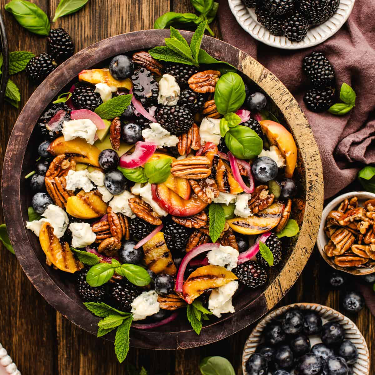 Blackberry Peach Salad with Avocado and Maple Pecans Blackberry Peach Salad with Avocado and Maple Pecans